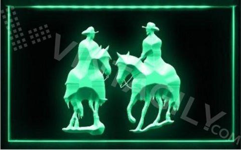 Western Cowboy LED Neon Sign USB - Green - TheLedHeroes