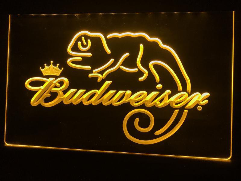 Budweiser Chamelon LED Neon Sign Electrical - Yellow - TheLedHeroes