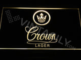 Crown Lager LED Sign - Yellow - TheLedHeroes