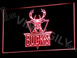 Milwauuke Bucks LED Neon Sign USB - Red - TheLedHeroes
