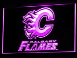 Calgary Flames LED Neon Sign USB - Purple - TheLedHeroes