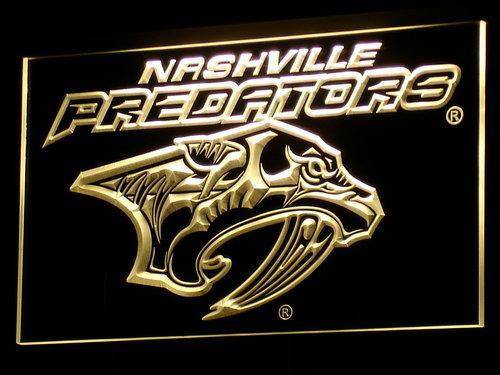 Nashville Predators LED Neon Sign USB - Yellow - TheLedHeroes