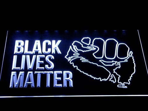 Black Lives Matter LED Neon Sign USB - White - TheLedHeroes