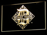 Detroit Tigers Logo (2) LED Neon Sign USB - Yellow - TheLedHeroes