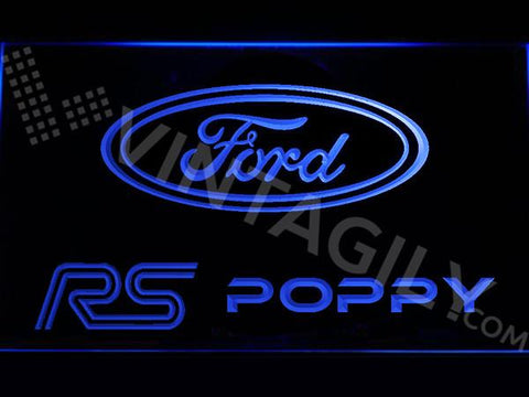 Ford RS Poppy LED Neon Sign Electrical - Blue - TheLedHeroes