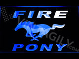 Mustang Fire Pony LED Sign - Blue - TheLedHeroes