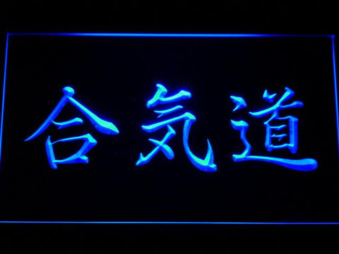 Aikido Sensei Kanji LED Neon Sign Electrical - Blue - TheLedHeroes