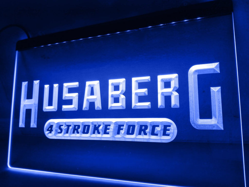 Husaberg Motorcycle Bike LED Neon Sign USB - Blue - TheLedHeroes