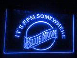 Blue Moon It's 5pm Somewhere LED Neon Sign USB - Blue - TheLedHeroes
