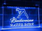 FREE Budweiser Girl Happy Hour LED Sign - Blue - TheLedHeroes