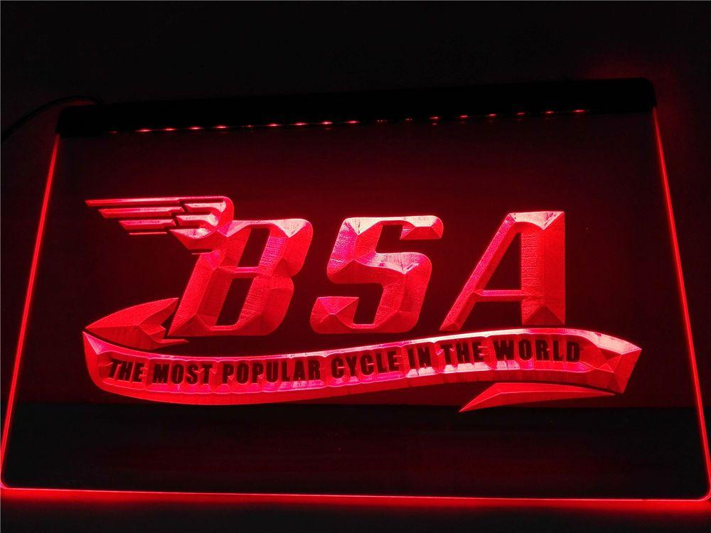 BSA Motorcycles LED Neon Sign USB - Red - TheLedHeroes