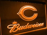 Chicago Bears Budweiser LED Neon Sign Electrical - Orange - TheLedHeroes