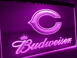 Chicago Bears Budweiser LED Neon Sign Electrical - Purple - TheLedHeroes
