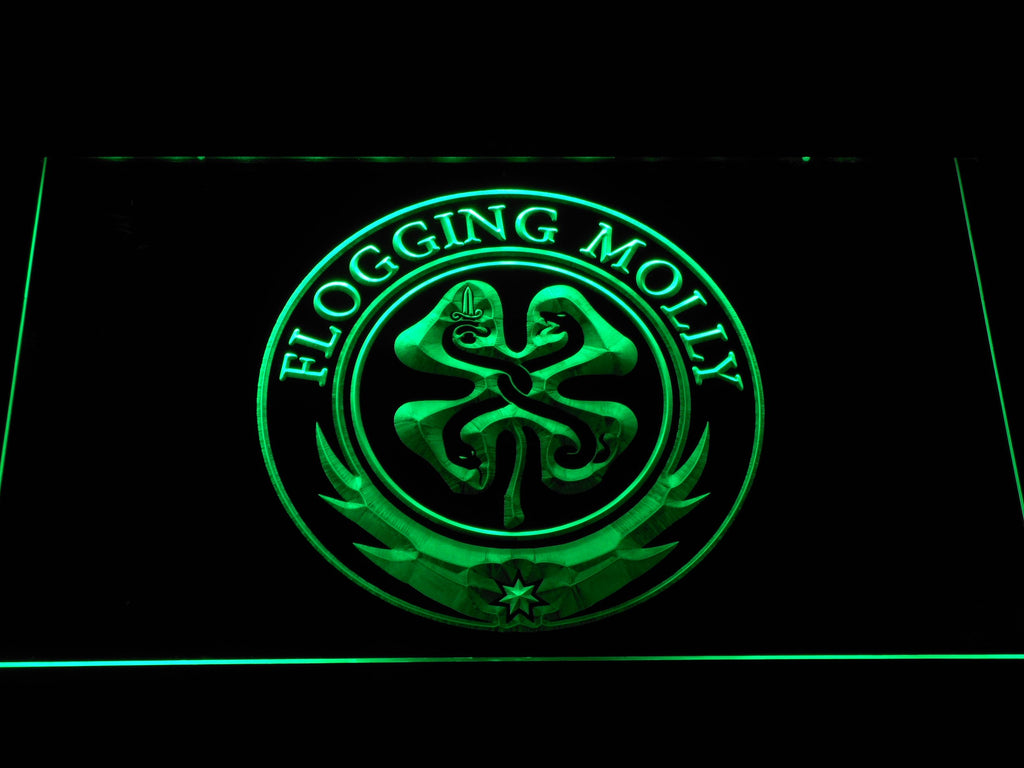 Flogging Molly LED Neon Sign USB - Green - TheLedHeroes