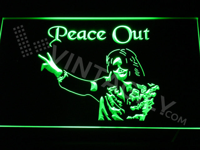 Michael Jackson Peace Out LED Sign - Green - TheLedHeroes