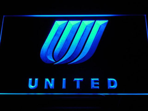 United Airlines LED Neon Sign USB - Blue - TheLedHeroes