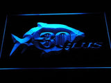 30 Plus Fishing Logo LED Neon Sign Electrical - Blue - TheLedHeroes