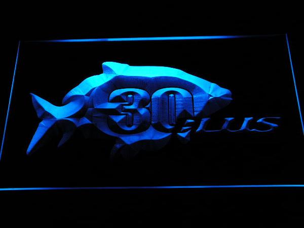 FREE 30 Plus Fishing Logo LED Sign - Blue - TheLedHeroes