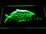 30 Plus Fishing Logo LED Neon Sign Electrical - Green - TheLedHeroes