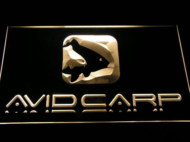 Avid Carp Fishing Logo LED Neon Sign Electrical - Yellow - TheLedHeroes