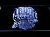 Harley Davidson Ride LED Neon Sign Electrical - White - TheLedHeroes