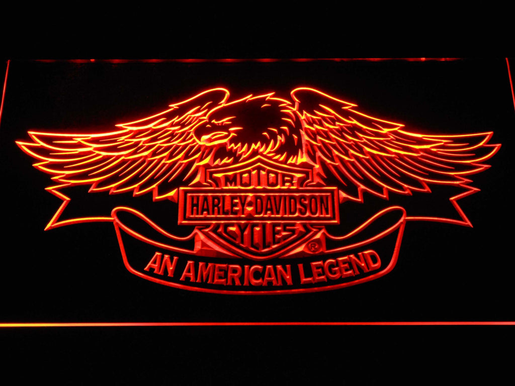 Harley Davidson An American Legend LED Neon Sign USB - Orange - TheLedHeroes
