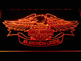 Harley Davidson An American Legend LED Neon Sign USB - Orange - TheLedHeroes
