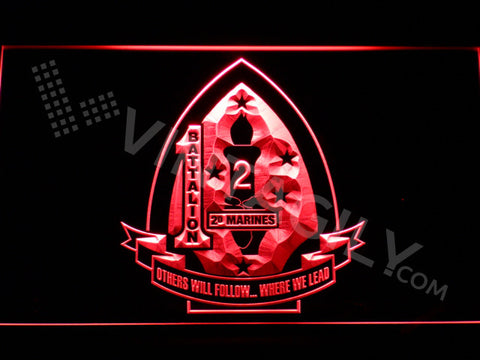 FREE 1st Battalion 2nd Marines LED Sign - Red - TheLedHeroes