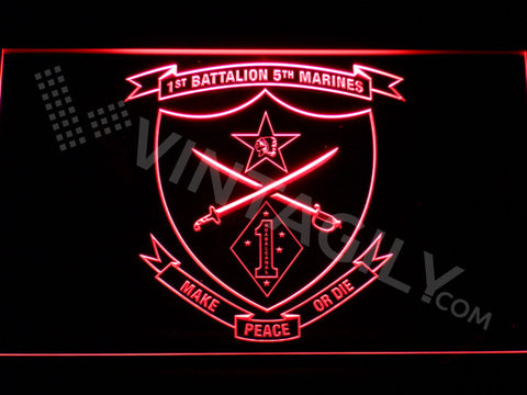 FREE 1st Battalion 5th Marines LED Sign - Red - TheLedHeroes