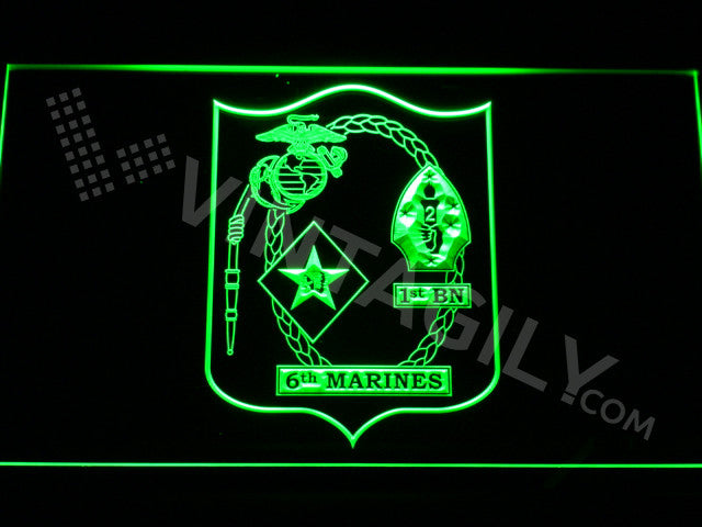 FREE 1st Battalion 6th Marines LED Sign - Green - TheLedHeroes