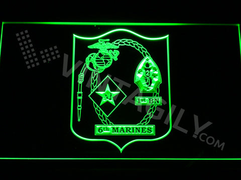 1st Battalion 6th Marines LED Sign - Green - TheLedHeroes