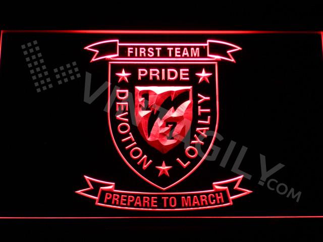 1st Battalion 7th Marines LED Neon Sign USB - Red - TheLedHeroes