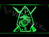 1st Battalion 8th Marines LED Neon Sign USB - Green - TheLedHeroes