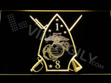 1st Battalion 8th Marines LED Neon Sign Electrical - Yellow - TheLedHeroes