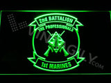 2nd Battalion 1st Marines LED Neon Sign USB - Green - TheLedHeroes