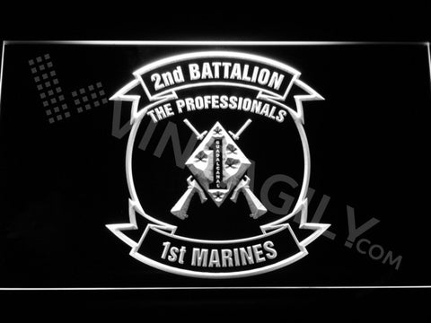 FREE 2nd Battalion 1st Marines LED Sign - White - TheLedHeroes