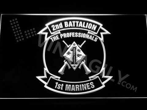 2nd Battalion 1st Marines LED Sign - White - TheLedHeroes