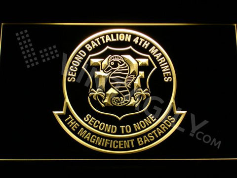 2nd Battalion 4th Marines LED Neon Sign USB - White - TheLedHeroes