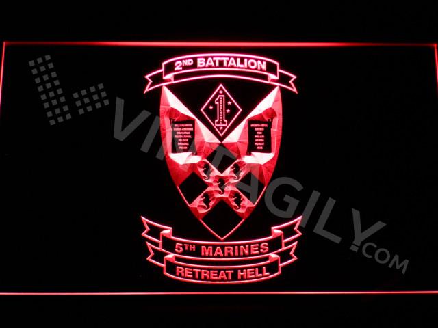 2nd Battalion 5th Marines LED Neon Sign USB - Red - TheLedHeroes