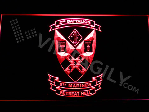 2nd Battalion 5th Marines LED Sign - Red - TheLedHeroes