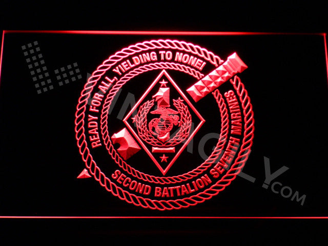 2nd Battalion 7th Marines LED Sign - Red - TheLedHeroes