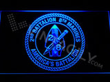 2nd Battalion 8th Marines LED Neon Sign USB - Blue - TheLedHeroes