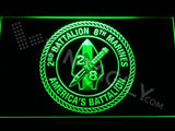 2nd Battalion 8th Marines LED Neon Sign USB - Green - TheLedHeroes