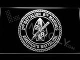 2nd Battalion 8th Marines LED Neon Sign USB - White - TheLedHeroes