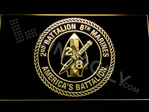 2nd Battalion 8th Marines LED Neon Sign Electrical - Yellow - TheLedHeroes