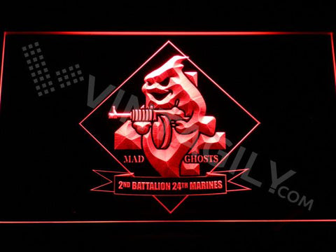 2nd Battalion 24th Marines LED Neon Sign USB - Red - TheLedHeroes