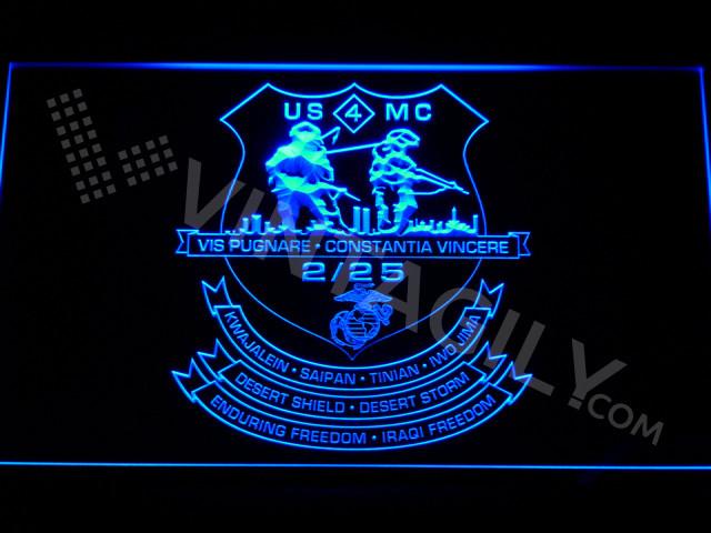 2nd Battalion 25th Marines LED Neon Sign USB - Blue - TheLedHeroes