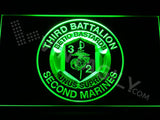 3rd Battalion 2nd Marines LED Neon Sign Electrical - Green - TheLedHeroes