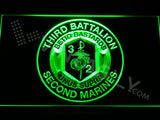 3rd Battalion 2nd Marines LED Sign - Green - TheLedHeroes