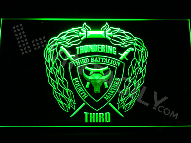 FREE 3rd Battalion 4th Marines LED Sign - Green - TheLedHeroes